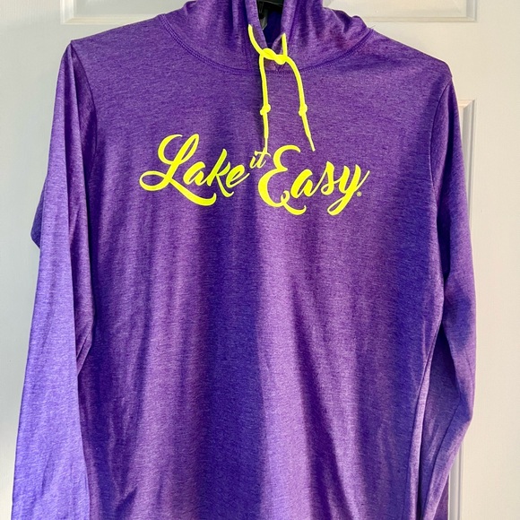 Lake it Easy Tops - Lake it Easy Hooded Long-sleeve Purple T-Shirt XL